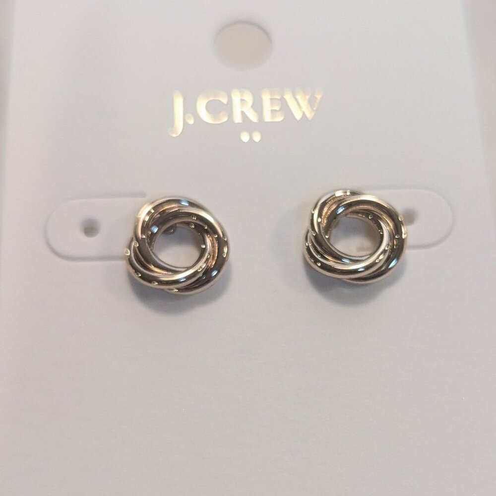 J.Crew Factory Gold Basket Circle Studs
